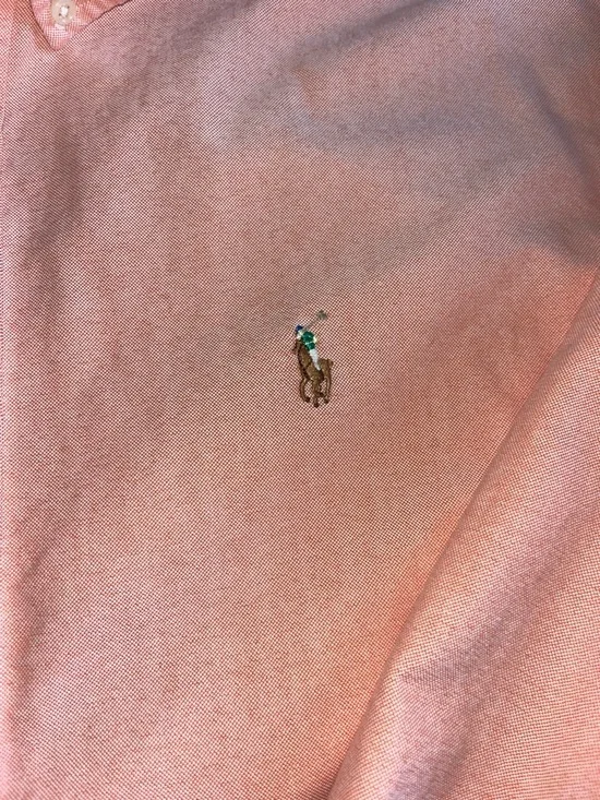 Men’s Ralph Lauren Classic Fit Peach Pink Button-Down Shirt | Size XL - Picture 3 of 7